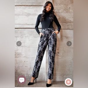 NWOT Eva Franco Black White Gingham Pants